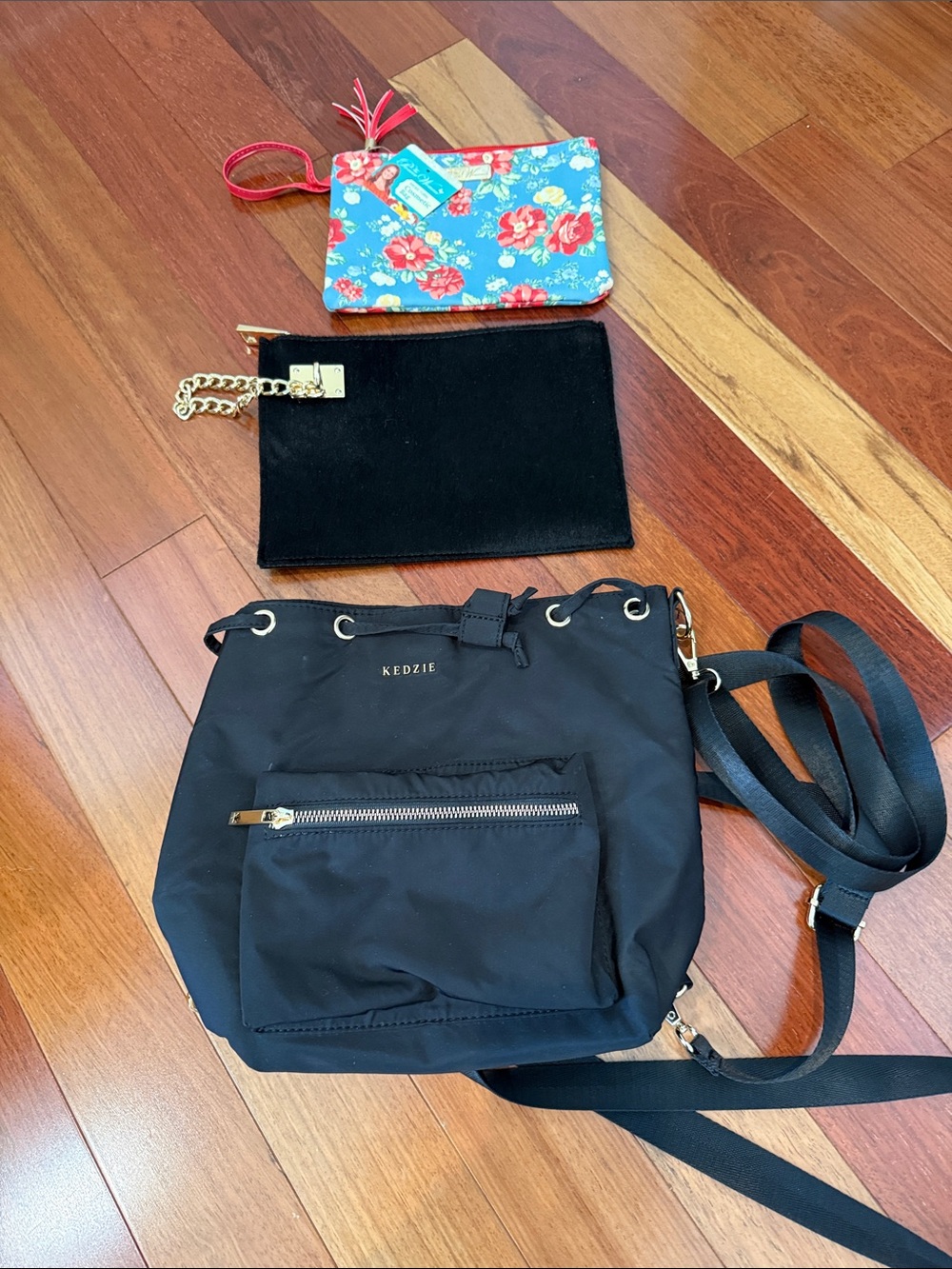 Kedzie Black Nylon Drawstring Backpack +2 others